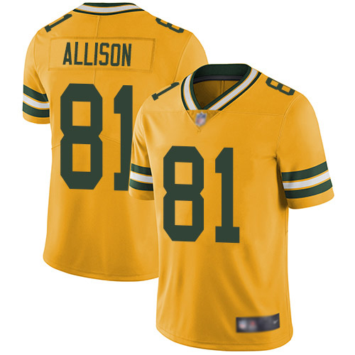 Green Bay Packers Limited Gold Men 81 Allison Geronimo Jersey Nike NFL Rush Vapor Untouchable